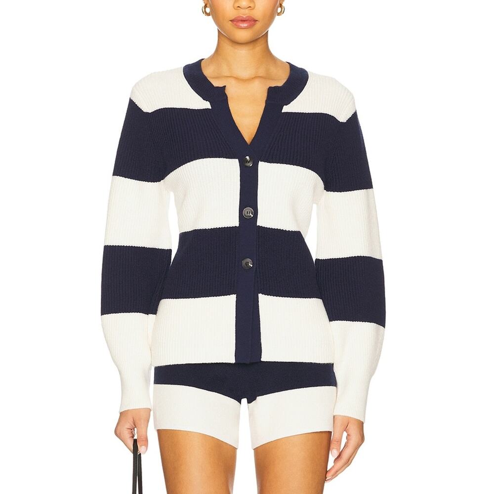 525 America Lottie Rugby Striped Cardigan Sweater Size S